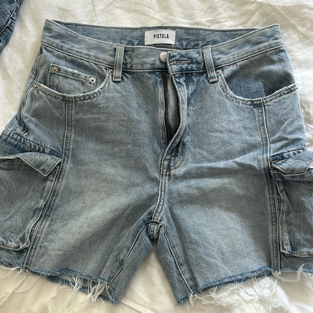 PISTOLA denim cargo shorts